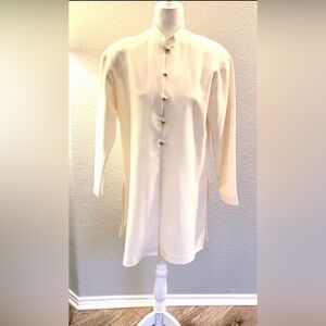 1960'sHandmade ModCoat w/gold buttons & 19th century inspired straight collars-L